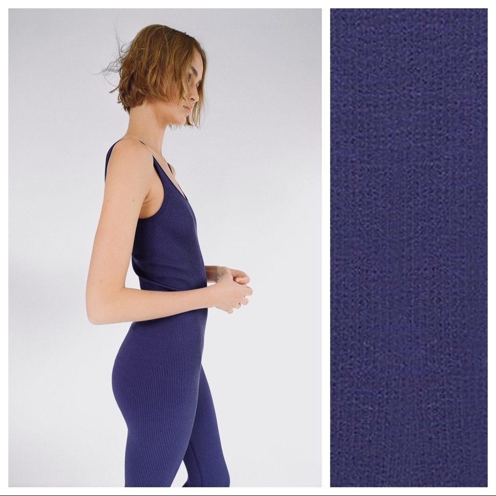 NWT. Zara Limitless Contour Collection Blue Seamless Jumpsuit. Size XS-S. - Picture 3 of 9
